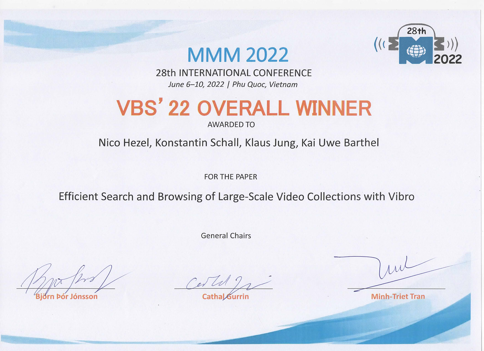 Award for the best video Browser 'Vibro' in 2022