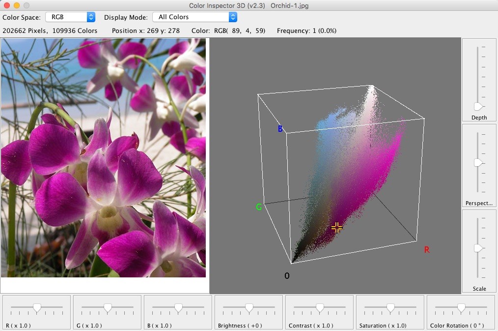 Screenshot of the '3D Color Inspector' plugin