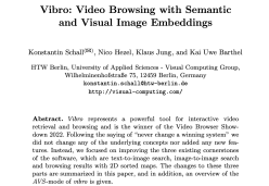 Vibro: Video Browsing with Semantic and Visual Image Embeddings