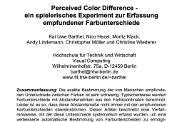 Perceived Color Difference - ein spielerisches Experiment zur Erfassung empfundener Farbunterschiede