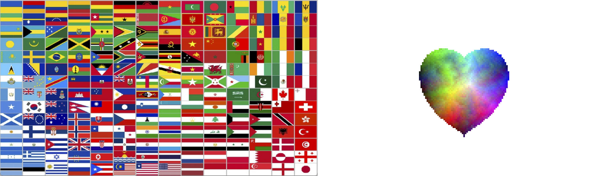 sorted colors and sorted flags